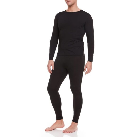 Men Thermals Black Microfiber Fleece Long Johns Winter BaseLayer Underwear M-2XL - Picture 3 of 5